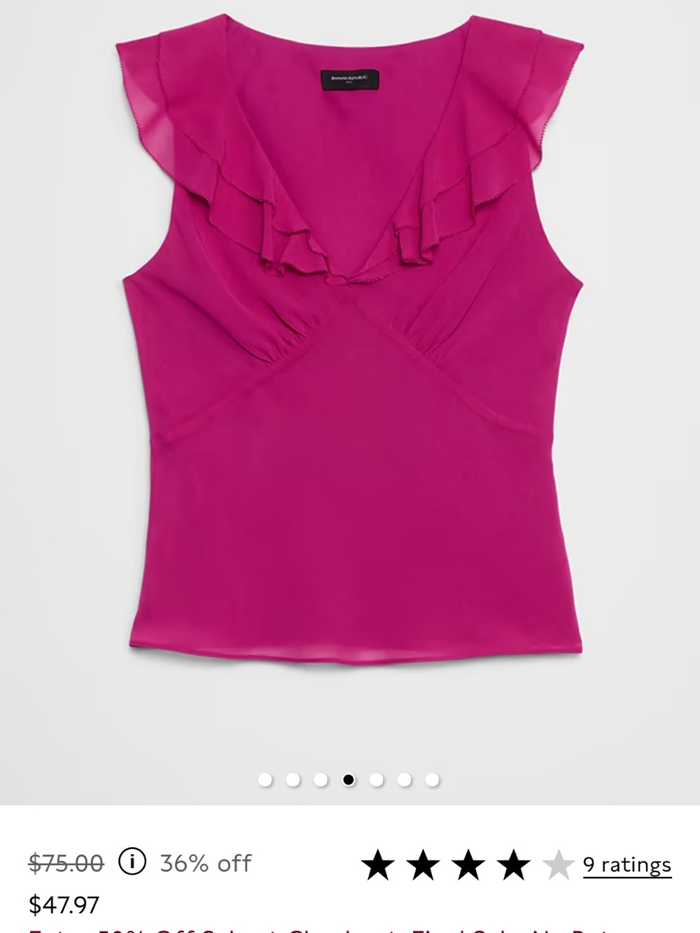 Banana republic ruffle v-neck chiffon